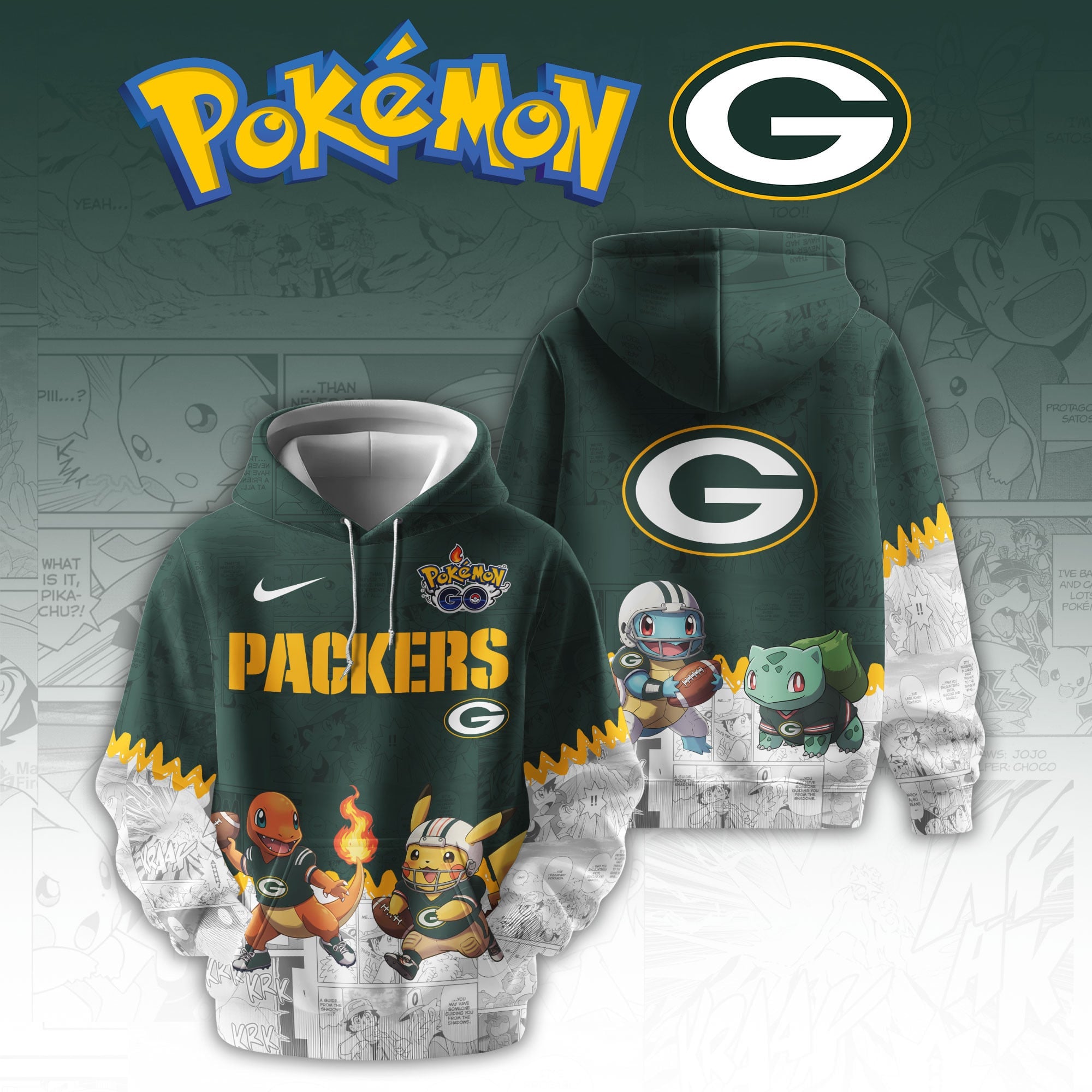 .GB Packers Special Pokemon Limited Edition Hoodie