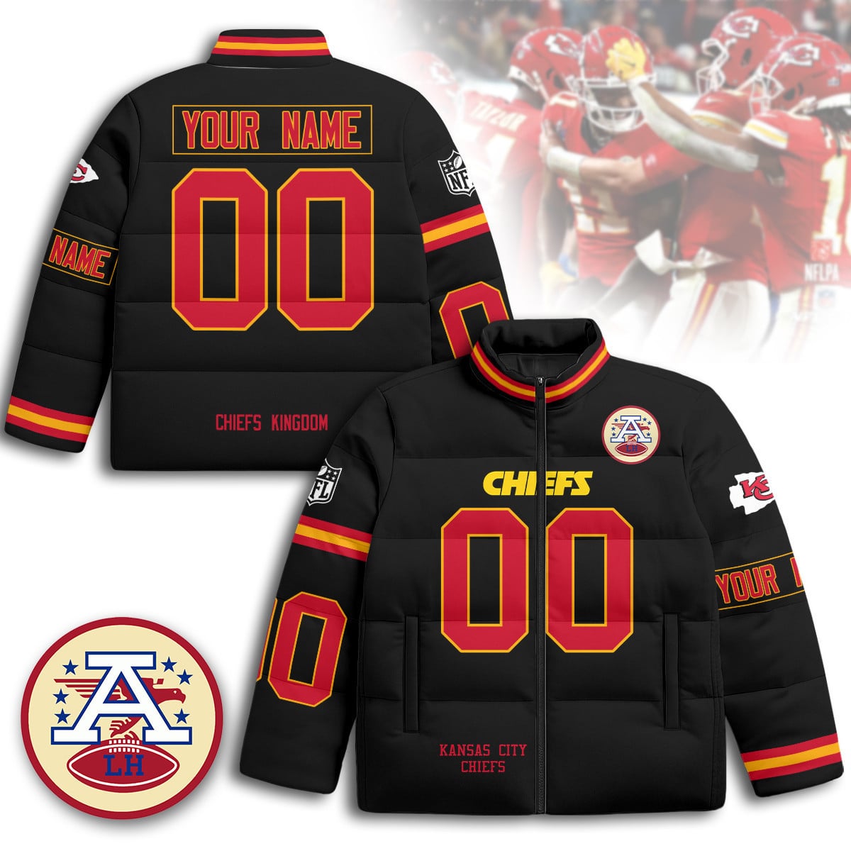 Custom Kansas City Chiefs Unisex Puffer Jacket