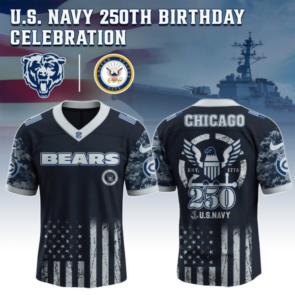 Chicago Bears NFL x U.S. NAVY 250TH Birthday Special Edition Jersey
