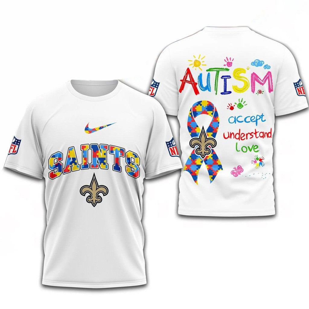 NFL New Orleans Saints Autism Awareness Accept Understand Love Shirt New Orleans Saints Merch