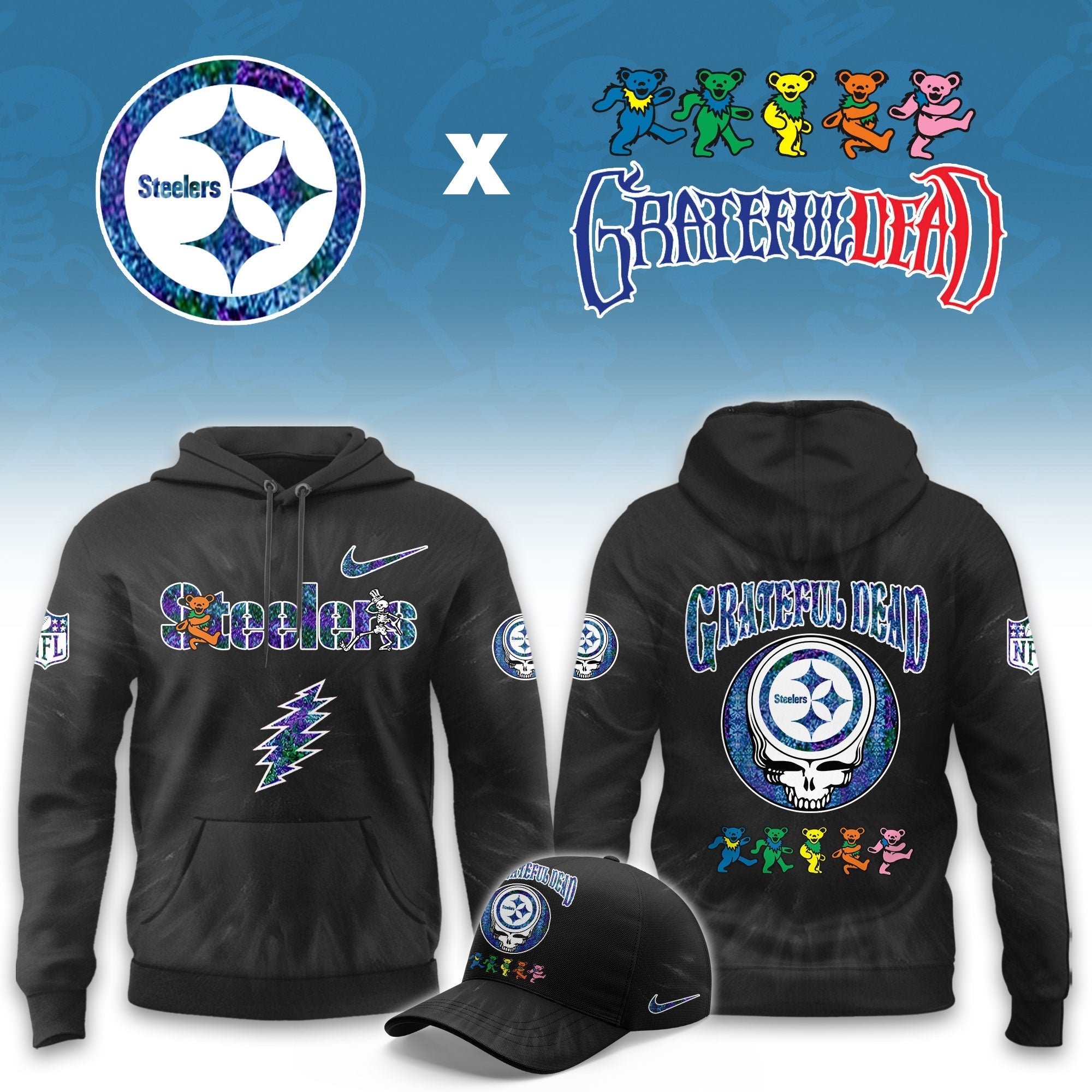 __Pittsburgh Steelers Grateful Dead Limited Hoodie