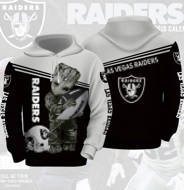 NFL Las Vegas Raiders Punisher Skull Tree Football 3D Hoodie