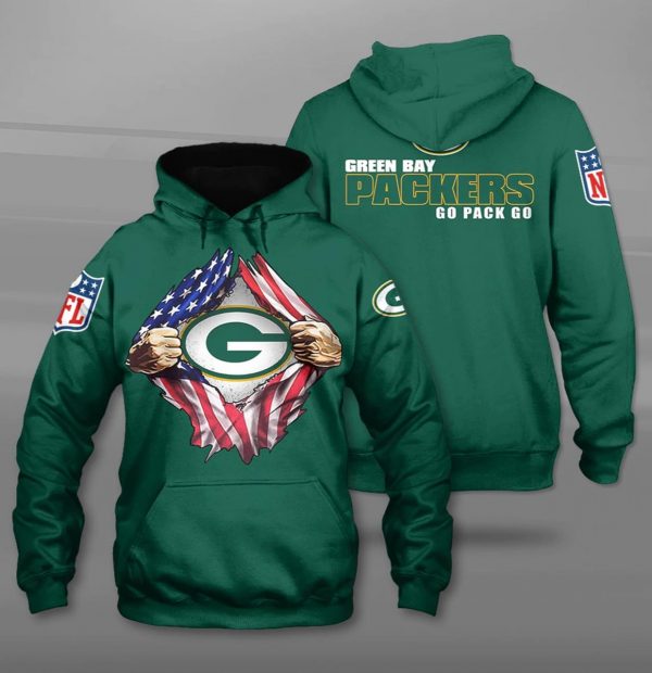 Green Bay Packers NFL 3D Hoodie