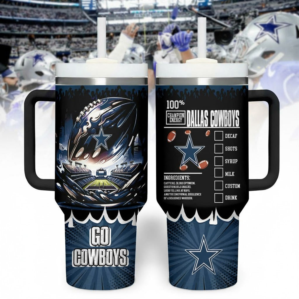 DAL Cowboys Champion Energy Tumbler Handle Cup 40oz